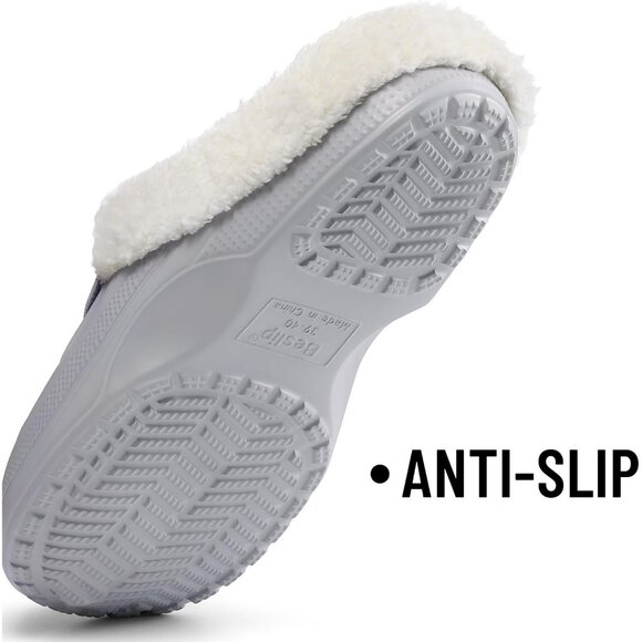 Women Atmosphere Clogs Waterproof Winter Fuzzy Slippers Classic Fur Lined - Picture 5 of 5